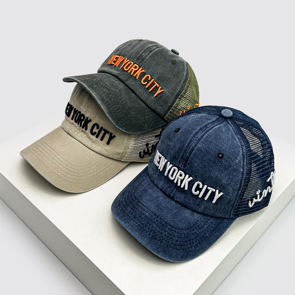 Letter Embroidery Mesh Baseball Hats Sunshade Simple Versatile New Unisex Color Block Fashion Trucker Caps Outdoor Casual Retro
