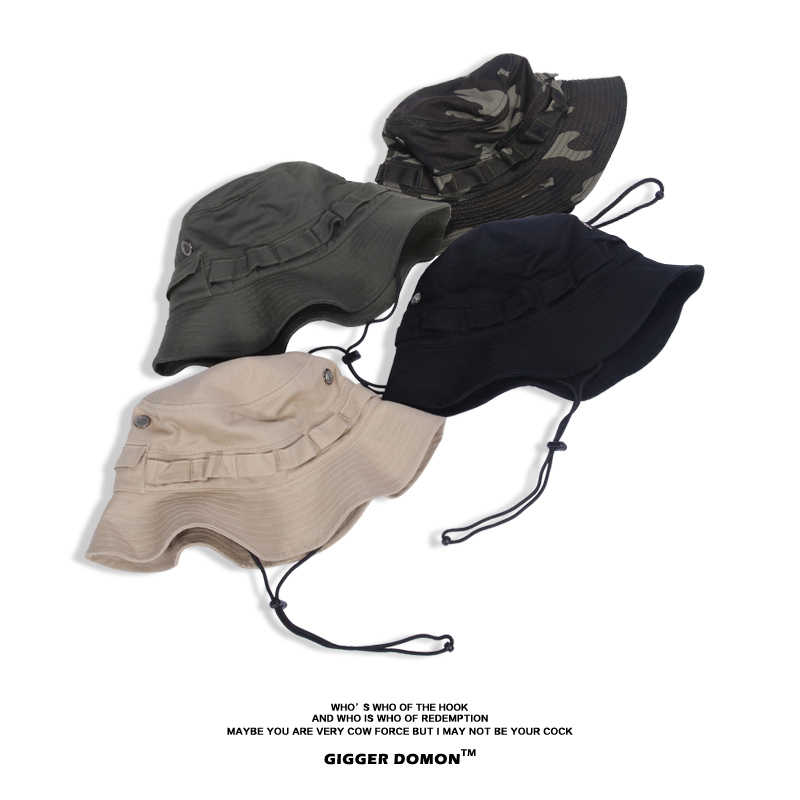 Big Size Men'Swindproof Sun Hat Women'S Bucket Hats Buni Hat Foldable Uv Resistant Beach Fishing Summer Big Head Fisherman Cap