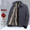 Men's Corduroy Woolen Coat - Velvet-Lined Winter Jacket for Middle-aged and Elderly Dads