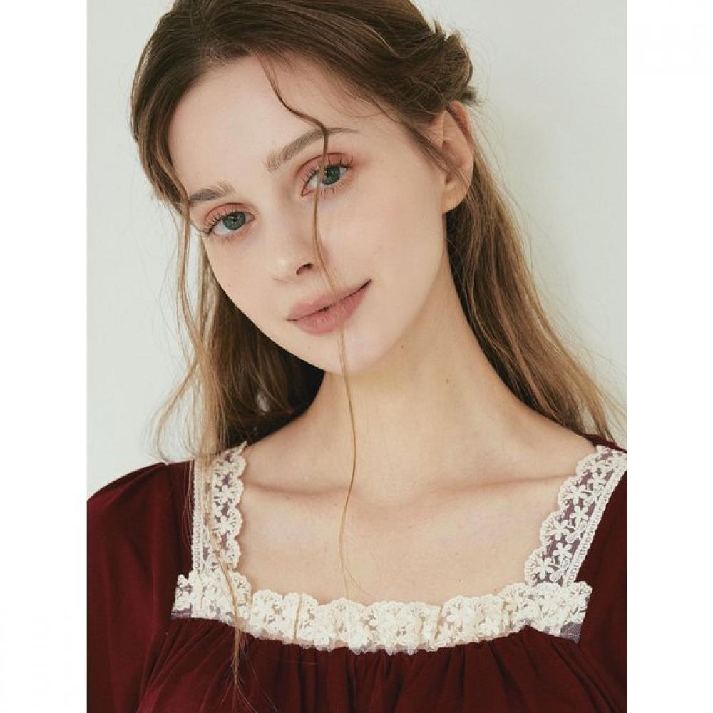 Lunaluz Women Square Neck Bra Cap Long Sleeve Pajamas Two Piece 2c 