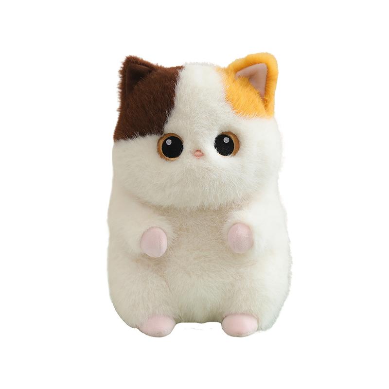 23Cm Squatting Cat Plush Toy Stuffed Siamese Cat 3-Color Black Brown Kitten Cartoon Animal Plushie Companion Gift