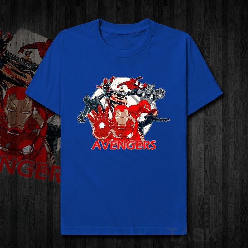 Genuine Authorized ASK European and American Avengers Movie Iron Man Cotton Short-sleeved T-shirt Men's and Women's Tops