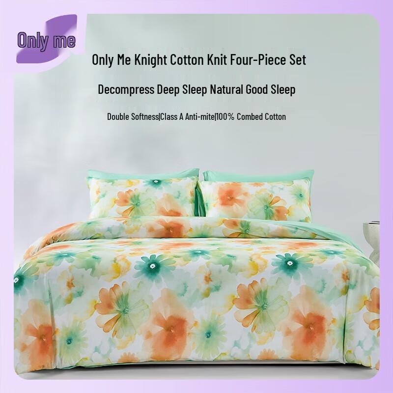 

Jiangnan Tune Blossom Dream Knitted Cotton Bedding Set