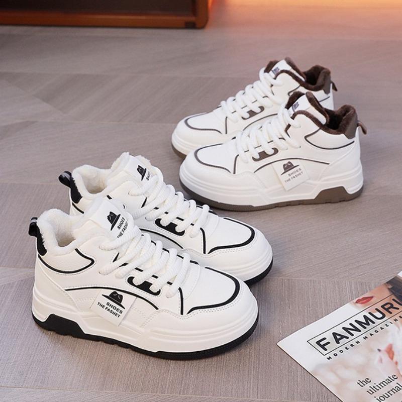 Fashion Winter New Women Plush Sneakers Fashion Thick Bottom Comfortable Warm Casual Shoes High Quality Woman Cotton Shoes Zapatos Mujer