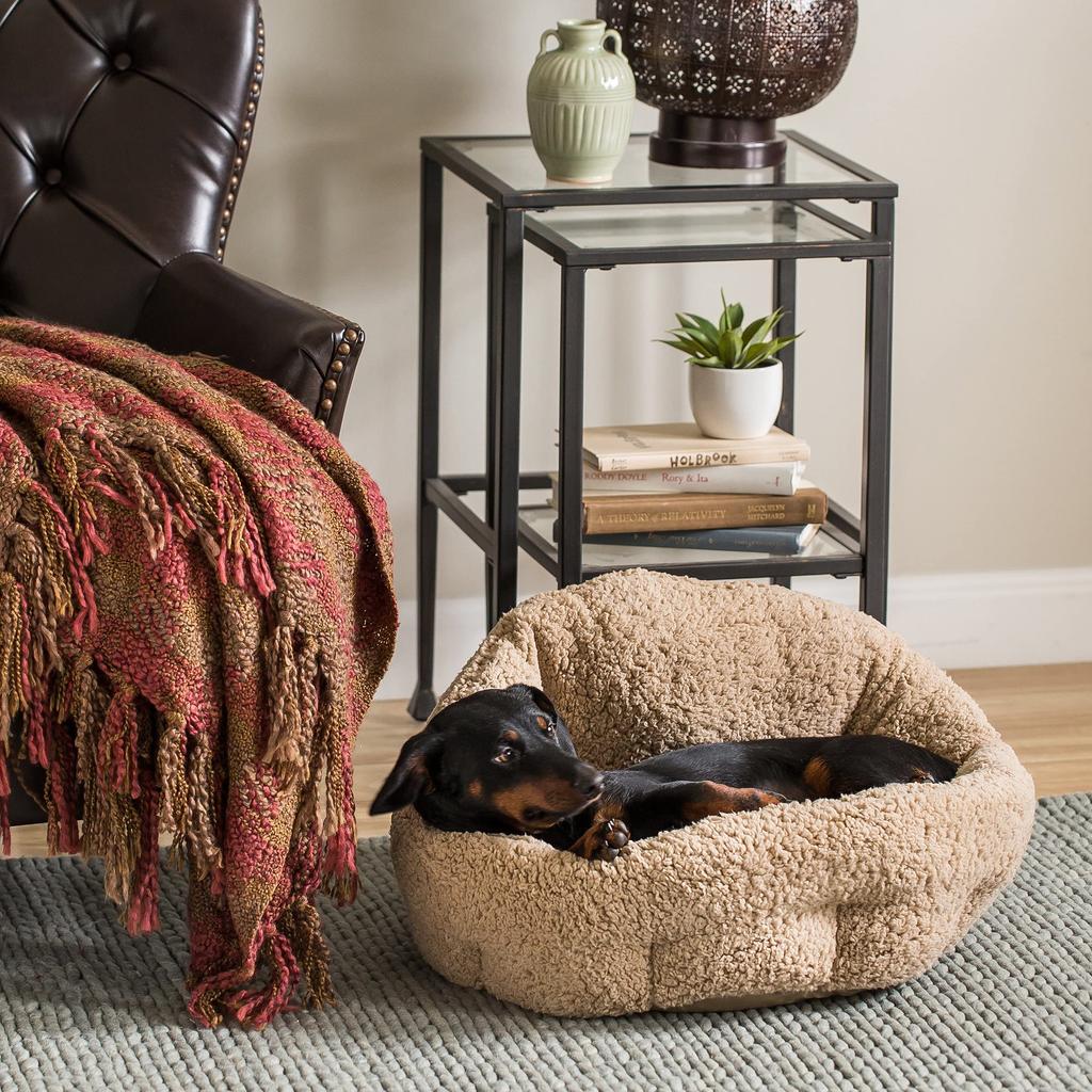 Washable Dog Bed for Winter for Small and Warm Official UK Elements Product (Perfect Cats, Dogs, Puppies) - Fluffy, Stretchy, Bed, (Pink)