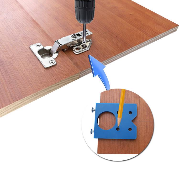 35mm Concealed Hinge Jig, Cabinet Door Hinge Hole Drilling Locator Installation Template Tool