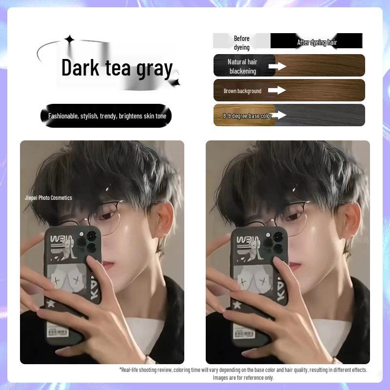Men's Milk Tea Gray No-Bleach Hair Dye Cream