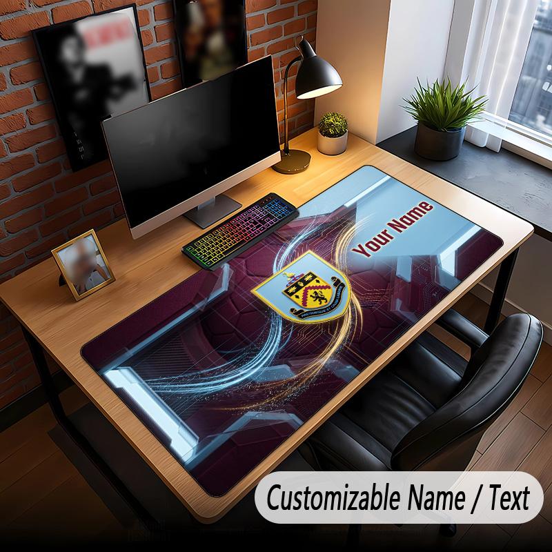 Large Mouse Pad Burnley Football Print Custom Name Text Desk Mat for Office Gaming