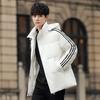 Mens Winter Down Jacket Stand Collar Short Casual White Duck Warm Coat Fashion Urban Style