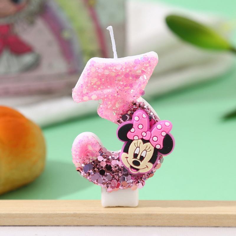 Cartoon Birthday Candle with Sequins - Number 7