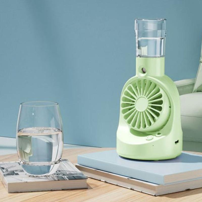 Small Desk Fan Powerful Spray Fan Small Pocket Fan Lightweight Rechargable Fan Misting Spray Fan Plastic Material