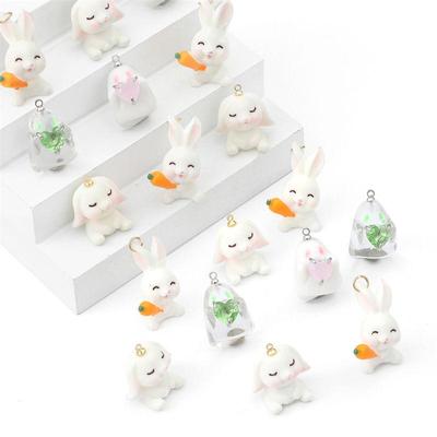 1PC Handmade Resin Rabbit Carrot Charm Pendant Decoration for Necklace DIY Jewelry Craft Making Accessories