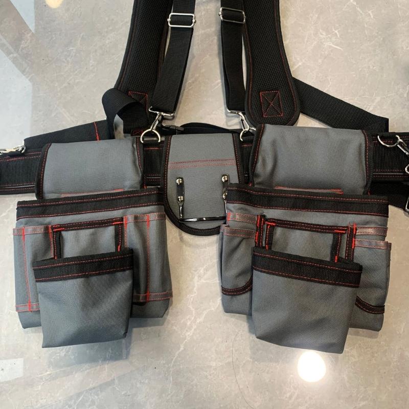 Adjustable Tool Belt for Men with Suspenders and Multi Pockets Ideal for Carpenters Construction Workers and Gardeners
