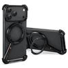 Oatsbasf Frameless Metal Phone Case for IPhone 17 Pro/Pro Max/17 Air with Stand 360° Rotatable Magsafe Protective Shockproof