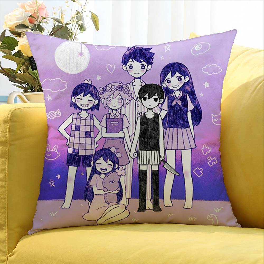 Game O-Omori Sunny And Mewo World Various Sizes Square Pillow Case For Car Home Bedchamber Decor