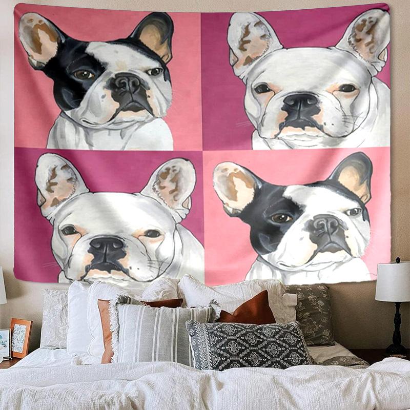 French Bulldog Printed Tapestry, Wall Hanging,Livingroom, dormitory, Large Wall Decor, Fabric Decor Fan Birthday Gifts