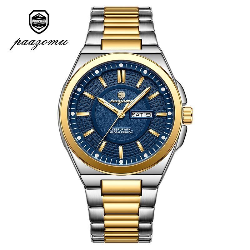 Fashion Classic Man Watch Waterproof Luminous Date Week Luxury Men Watch Stainless Steel Quartz Business Men's Watches