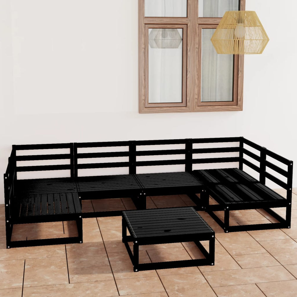 7 Pcs Garden Furniture Set Solid Pine Wood