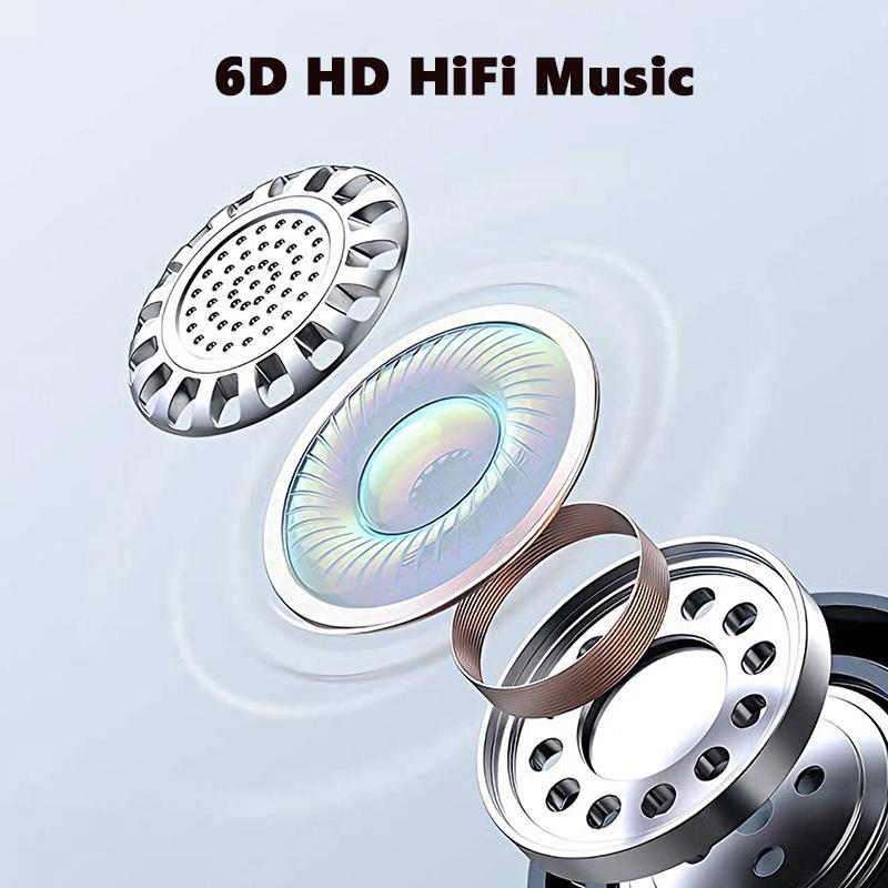 Business-Kopfhörer mit Clip-TF-Karte, Wiedergabe von Bluetooth 5.4, Geräuschunterdrückung, HD-Anrufe, Digitalanzeige-Kopfhörer mit Mikrofon-Headset