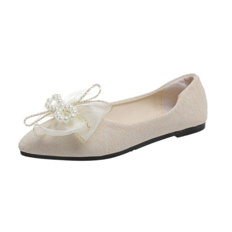 

Женские туфли с бантом и острым носком, элегантные мягкие туфли на плоской подошве, дизайнерская обувь, модная зимняя мода, вечерние платья, женские туфли 35