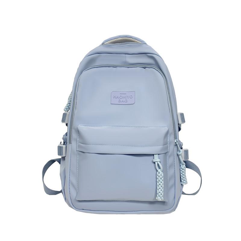 Color Solid Simple Letters And Woven Zipper Decoration Backpacks Student
