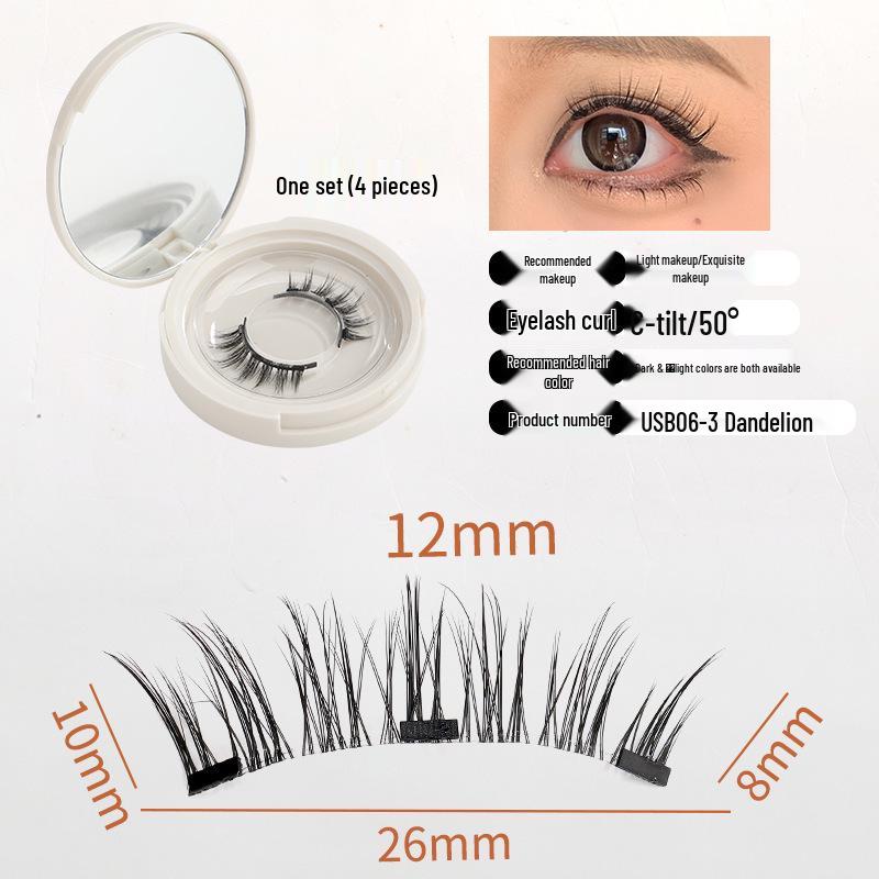 Zestaw magnetycznych sztucznych rzęs Little Devil z futra ekologicznego z klipsem