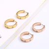 Stainless Steel Rose Gold Crystal Stones Hoop Earrings Jewelry Women Ladies Minimalism Earrings Jewellery Gift for Him