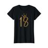 Unisex Cute Gold 18th Birthday T Shirt For Girls Black Vintage Washed Homme Fashion Stylish Casual Breathable