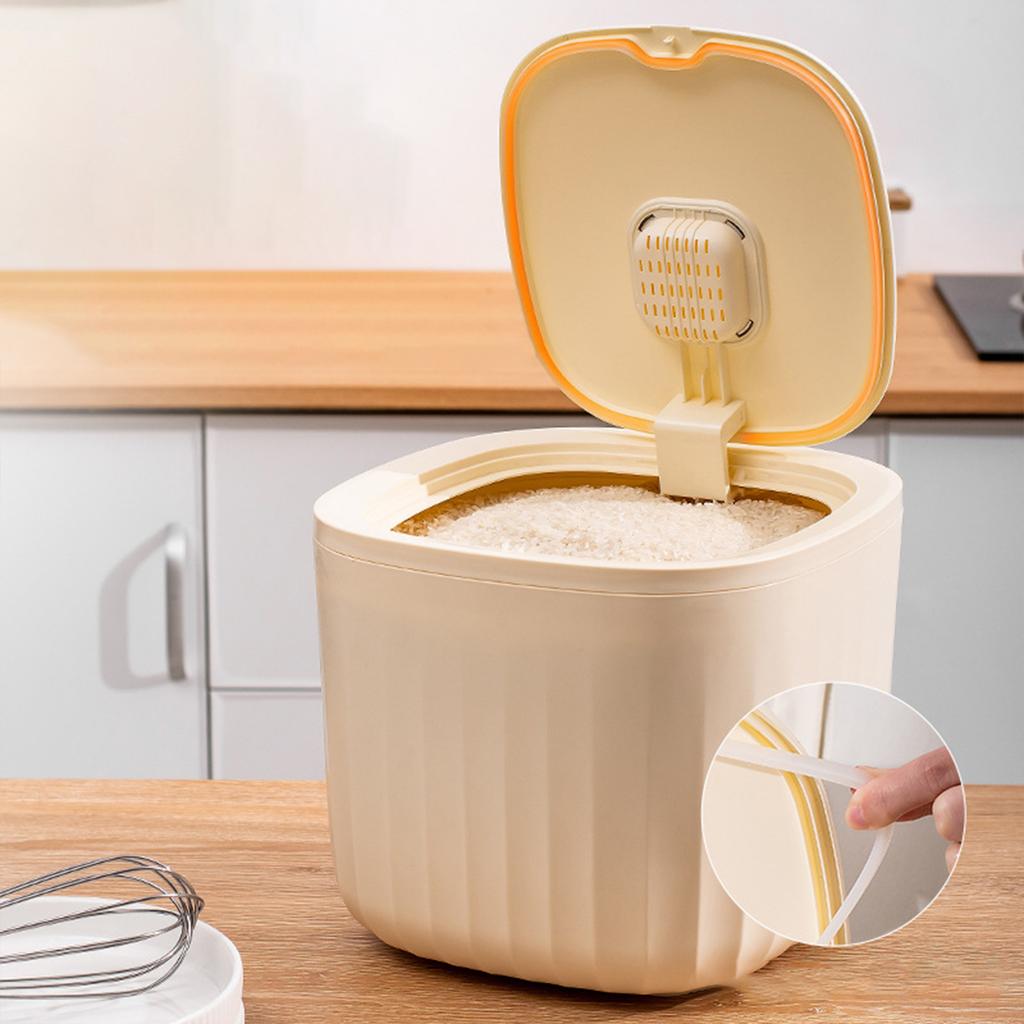 5Kg Rice Container Sealed Flour Dispenser with Locking Lid Household Kitchen Organizer for Pantry Grain Cereal Food Canister