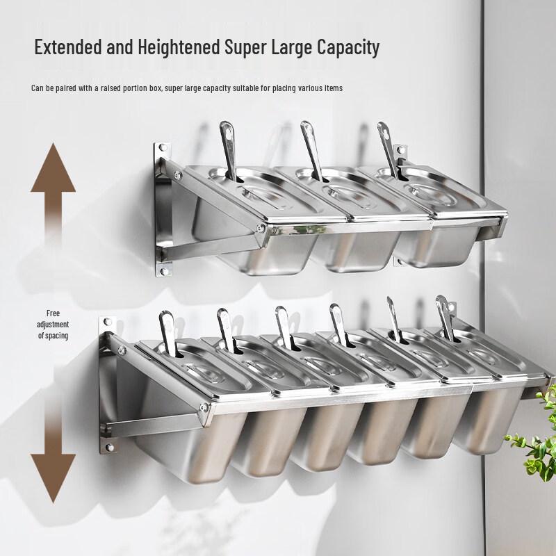 Jingbaodi Stainless Steel Wall-Mounted Spice Box Set