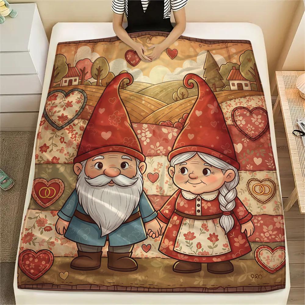 1 Stück Valentinstag Druck Flanelldecke, Hohe Qualität, Bequem für Alle Jahreszeiten, Heimdekoration, Perfekt für Weihnachten, Geburtstagsgeschenk