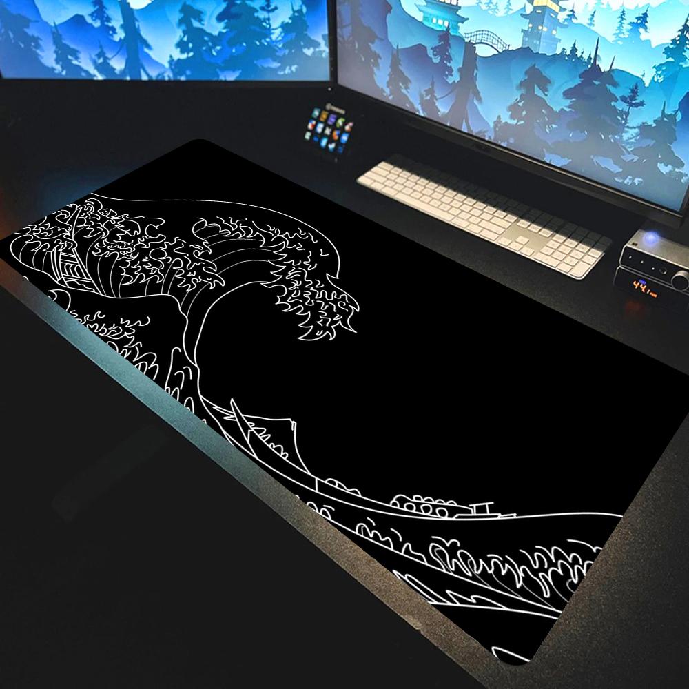 Tappetino Mouse Onde Giapponesi Professionale E-sports Giocatori Velocità Gaming Gomma Tastiera Notbook Tappetino Scrivania Cool PC Accessori Mousepad
