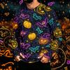 Men's Long Sleeve Hoodie Sun Shirt with Halloween Print