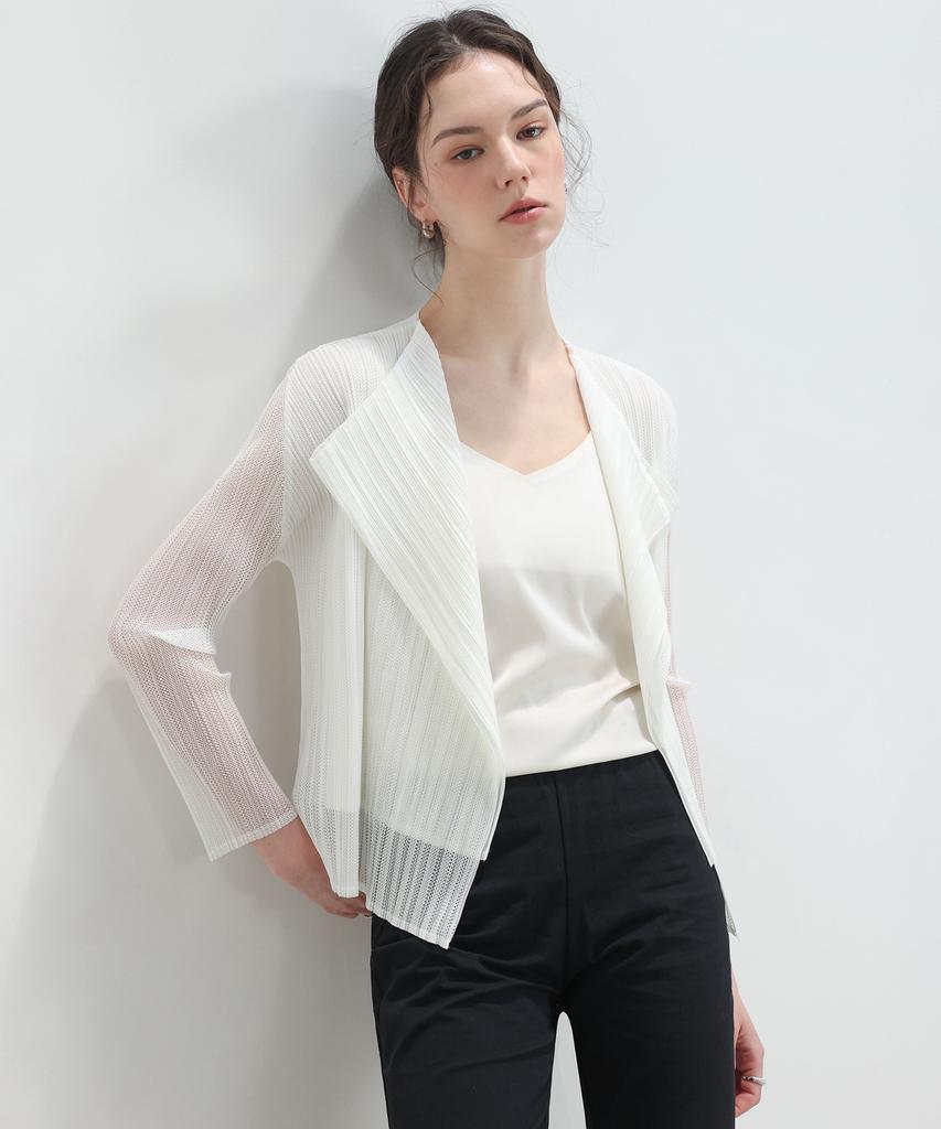 Pleatsmood Luftiger Plissee-Strickjacke