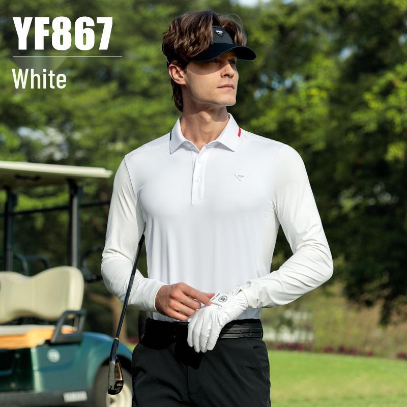 

PGM2026 Men s Long Sleeve Golf Shirt with Sun Protection - Ice Silk Base Layer for Spring and Summer XXL