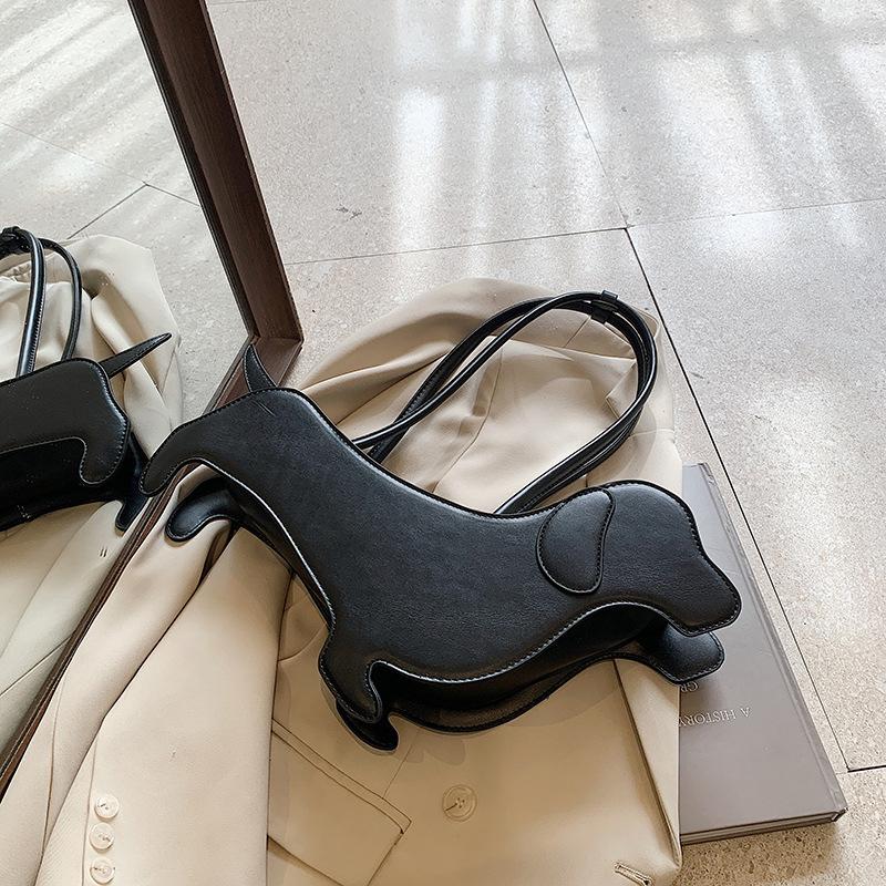 Funny Sausage Dog Handbag Women Bags Solid Color Pu Leather Shoulder Bag Totes Lady Cute Creative Japanese Style Kawaii Bag
