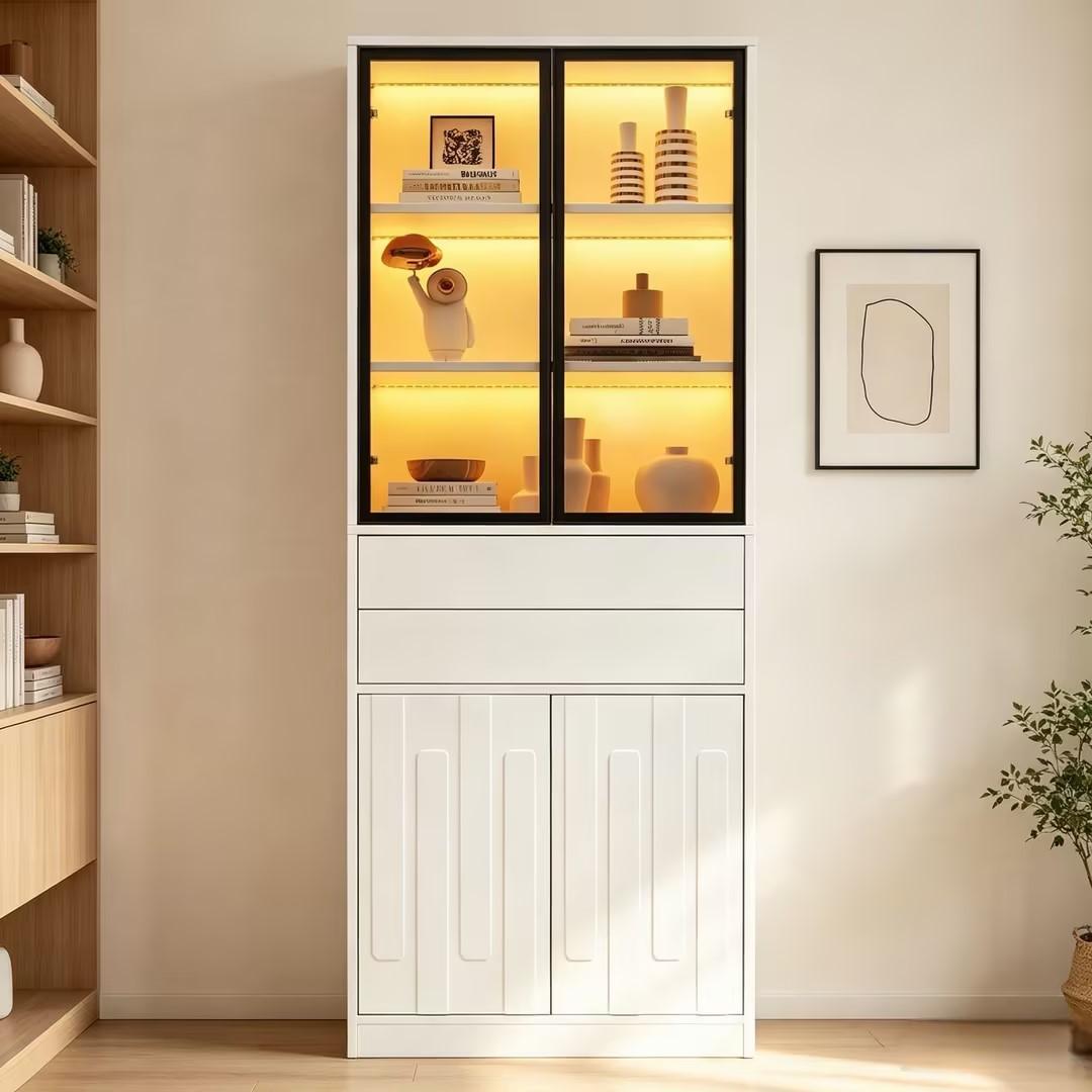 70x34x180cm LED vitrīnas skapis ar 2