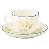 Yamaka Shoten x Mimosa Pair of Teacups and 9 x Hibiya Kadan Day Birthday Made in HIBIYA-KADAN "Flower Language & Tulip" Saucers, 230ml, Diameter