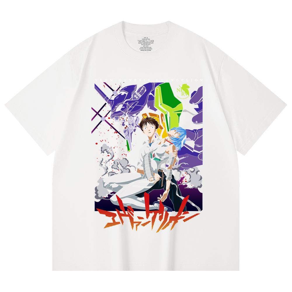 230 g/m² 100 % Baumwolle Evangelion V1 Druck Unisex Schweres Baumwoll-T-Shirt