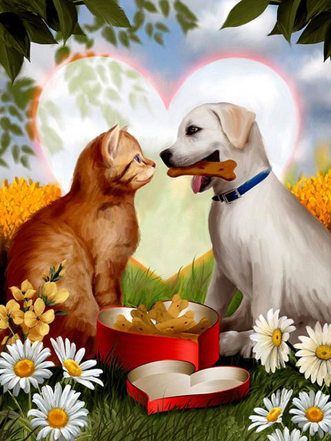 DIY Katze Diamantmalerei Hund Stickerei Tier Mosaik Bauernhof Neuankömmling Voll Quadratisch Rund Kreuzstich Handgefertigt Hobby