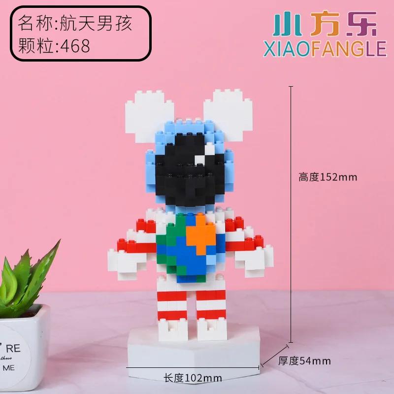 Funny Mini Bear Gloomy Cartoon 3D Micro Building Blocks Creative DIY Model Figure Toys Table Decor For Kids Birthday Gift