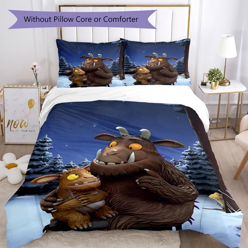 Set Biancheria da Letto Il Gruffalò 3 Pezzi Copripiumino Chiusura Include 1 Copripiumino & 2 Federe, Morbido e Confortevole per Tutte le Stagioni.