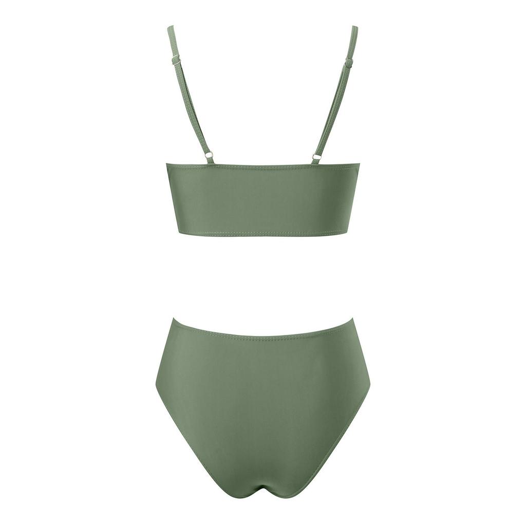Heiß verkaufender einfarbiger Cross-Over Softcup-Bikini – Damen Europäische & Amerikanische Sexy Bademode