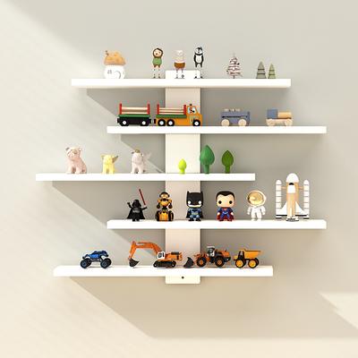 5-Tier Adjustable Wall-Mounted Display Shelf for Action Figures, Small Building Blocks & Collectibles - Modern Home Decor Storag