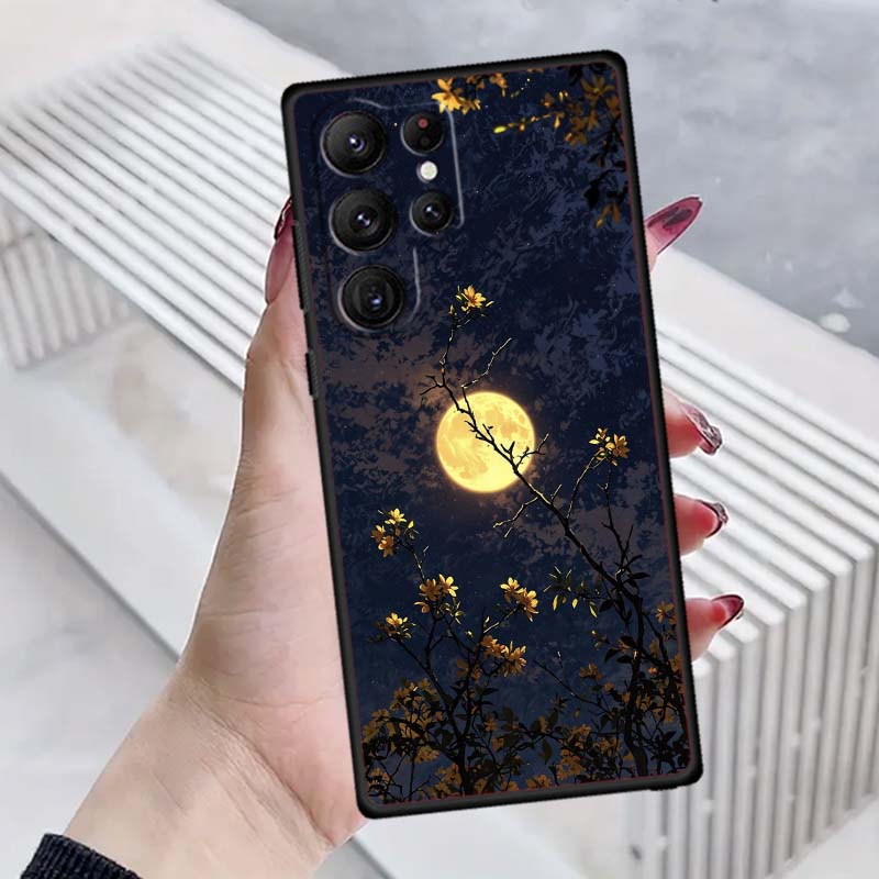 Cosmic Starry Sky Pattern Phone Case For Samsung Galaxy S26 S25 S24 S23 S22 S21 S20 Ultra Plus FE 5G Black Soft TPU
