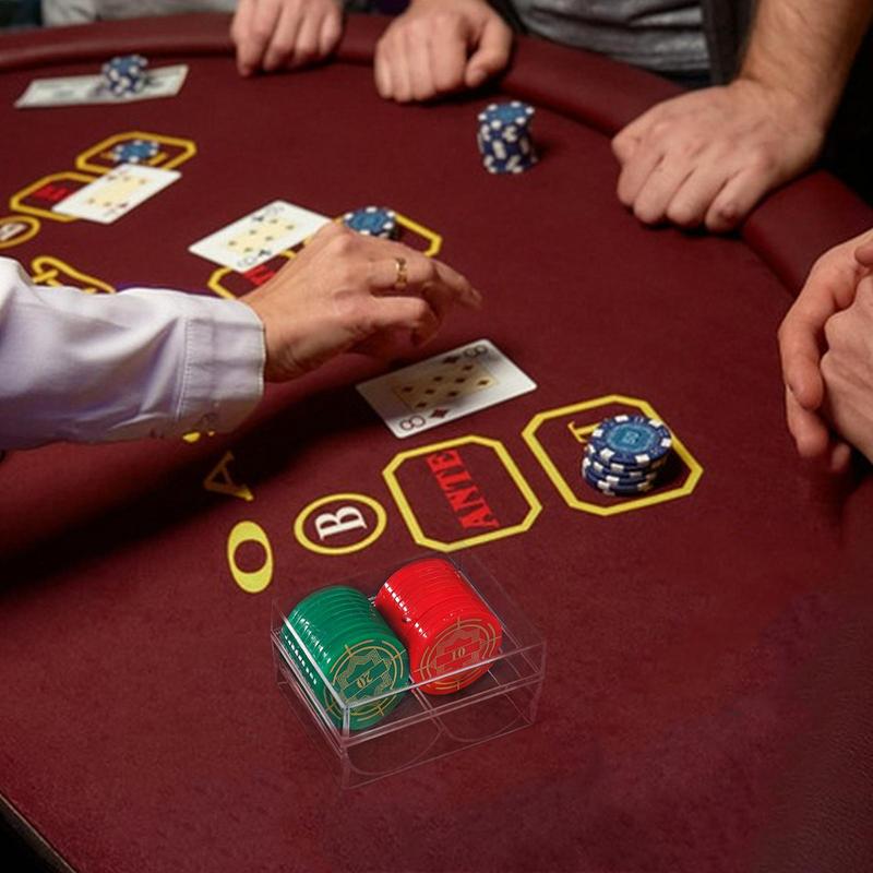 New High-quality Poker Chips Box Set Texas 40Pcs Chip Box Acrylic Transparent Portable B Accarat Tray Casinos Poker Chip Rack