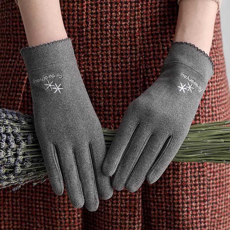 Warm gloves women winter winter outdoor sports cycling thickened touch screen windproof and cold proof