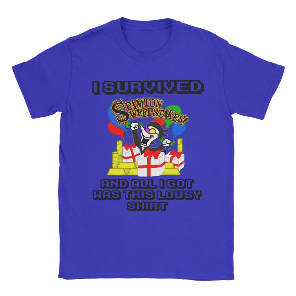 Vintage SPAMTON SWEEPSTAKES Deltarune Game T-Shirt Men Crew Neck Cotton T Shirts  Short Sleeve Tees Original Tops