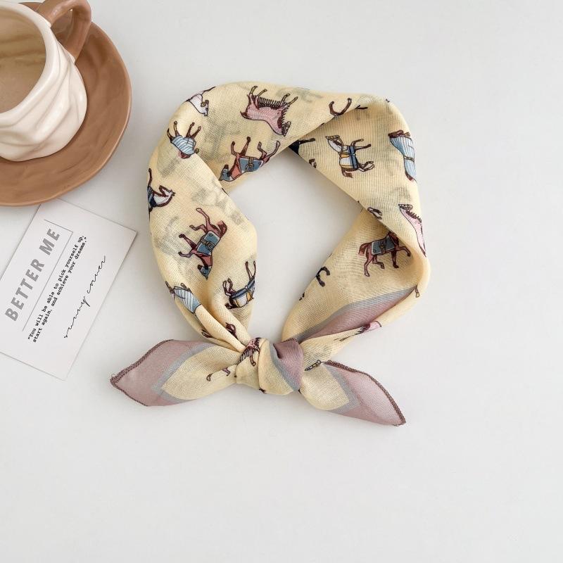 Polka dot silk scarf women's spring and summer new Korean ins versatile neck protection scarf fashion headscarf square scarf silk scarf