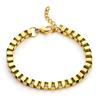 European-American Trend 18K Gold Plated Titanium Steel Cuban Chain Bracelet - Non-fading, Thick Design